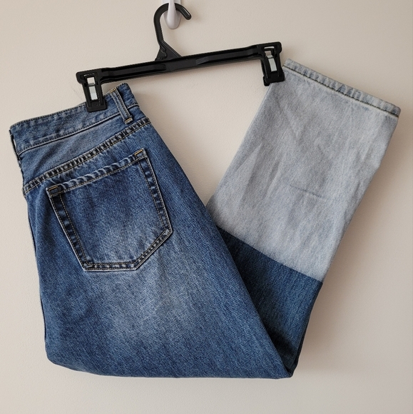 Evidnt Los Angeles Dip Dyed High Waist Flood Length Tapered Blue Jeans Sz 28 - Picture 14 of 15